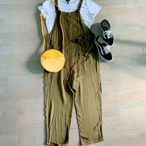 NWOT Green cotton jumpsuit - Picture 1 of 5